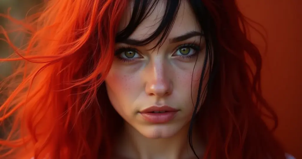 Cabelo vermelho com mechas pretas: o contraste ousado [Segredo Revelado]