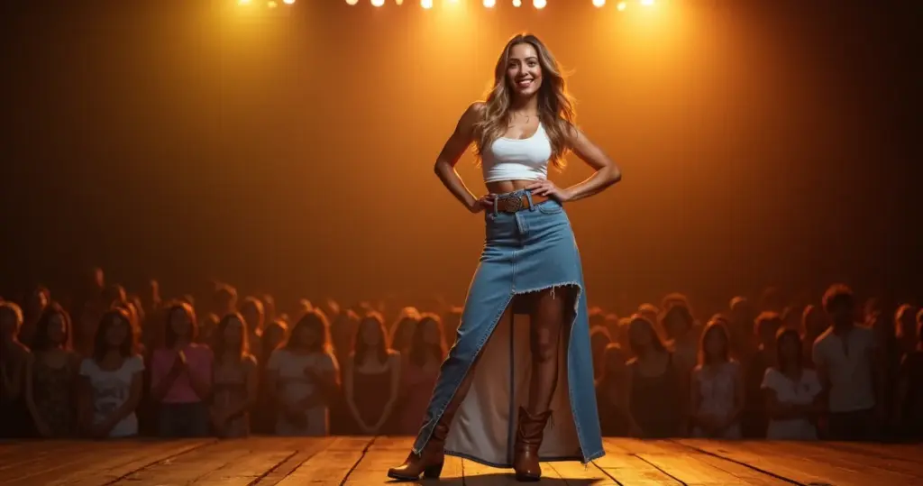 Como usar saia longa jeans show sertanejo sem errar: o método 70/30