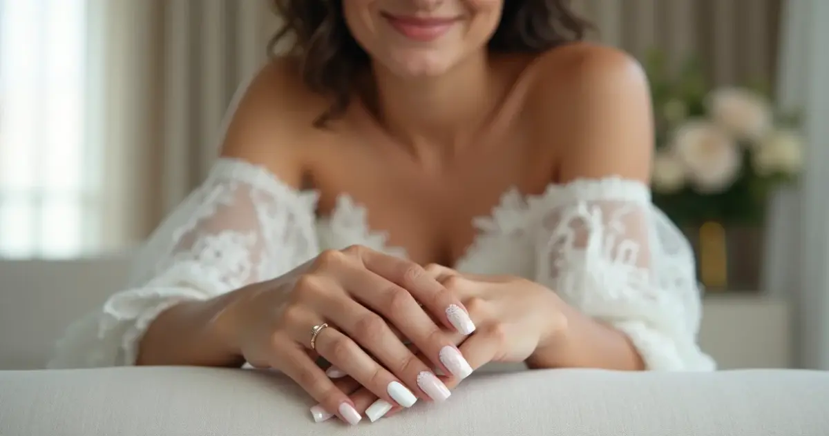 68 Ideias de Unhas Brancas Decoradas para Noivas: Elegância Garantida