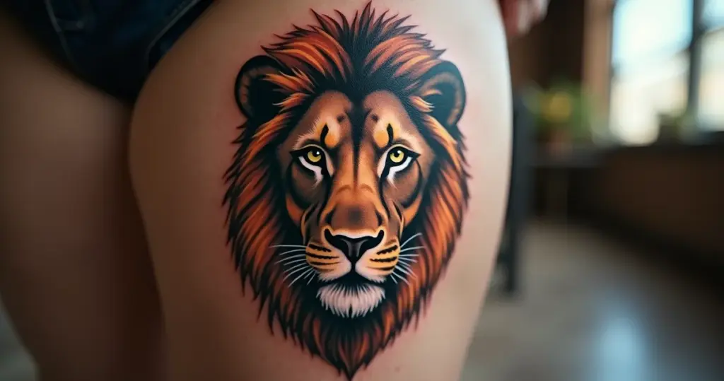 Tatuagem Na Coxa Leão: Símbolos, Estilos e Inspirações