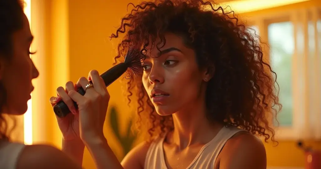 Escova polvo como usar: a técnica que define cachos em minutos sem quebrar