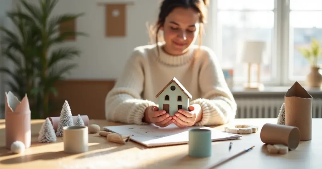 Passo a passo casinhas nórdicas com rolo de papel higiênico: de lixo a decoração em minutos Passo a passo casinhas nórdicas com rolo de papel higiênico: de lixo a decoração em minutos