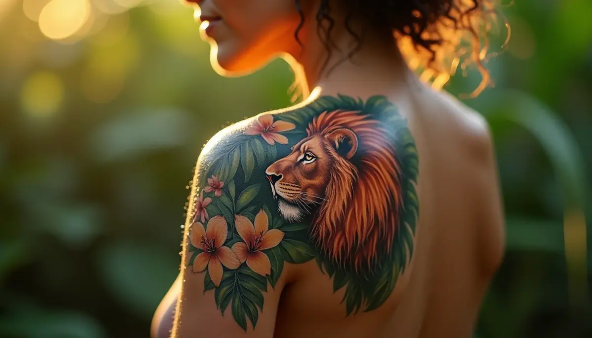 45 Ideias de Tatuagem Leão com Flores: Estilos e Significados
