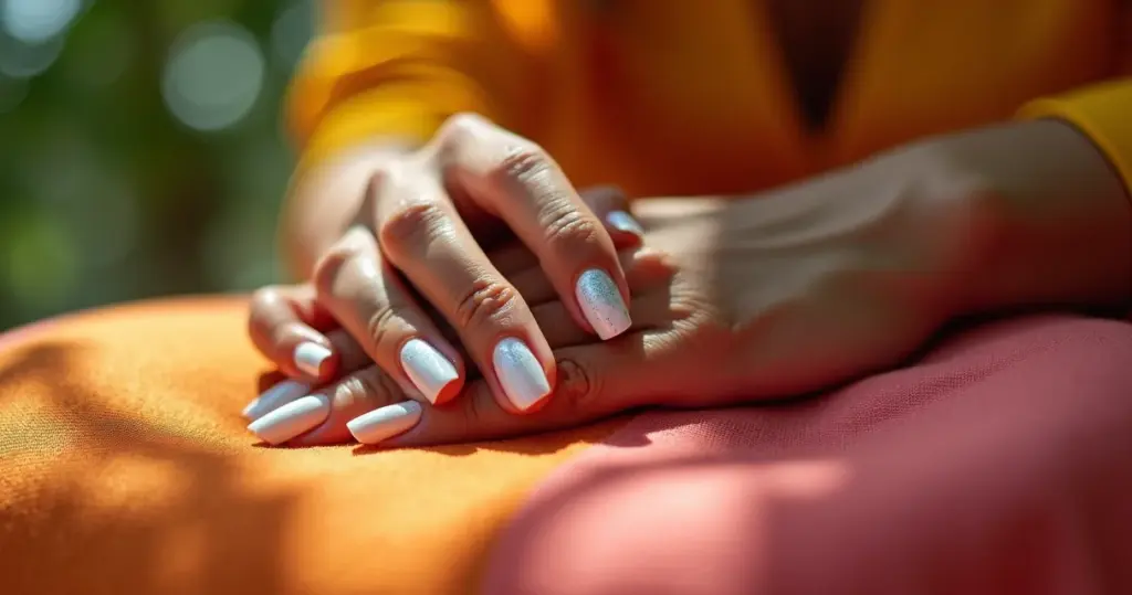 17 Ideias de Unha Branca com Glitter para Brilhar com Elegância 17 Ideias de Unha Branca com Glitter para Brilhar com Elegância