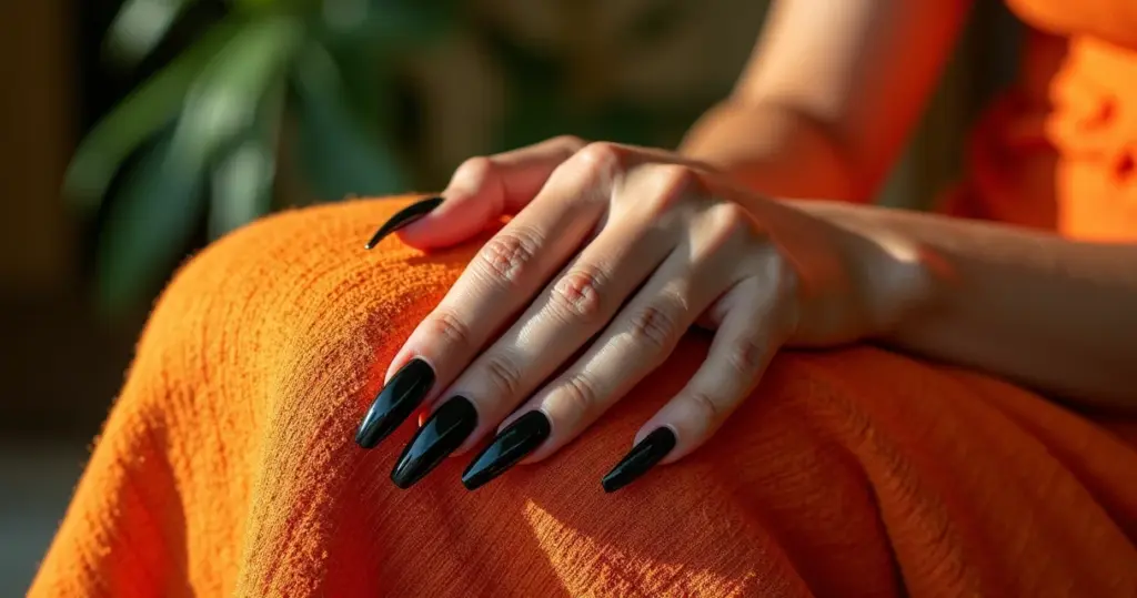 13 Ideias de Unha em Gel Stiletto Preta: Elegância que Dura 21 Dias