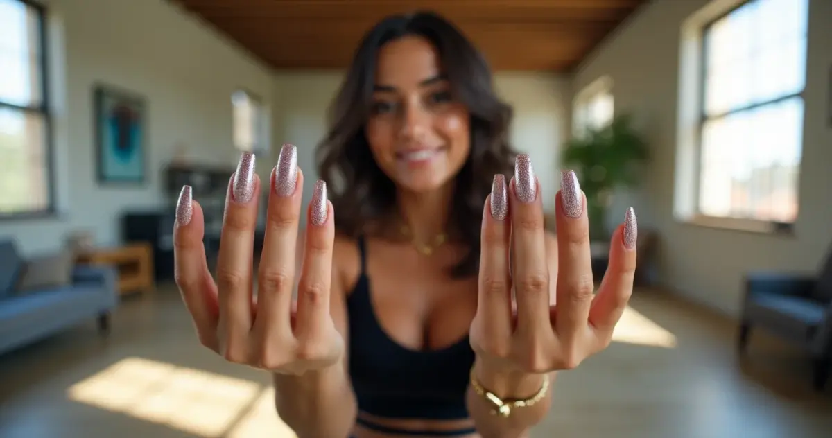27 Ideias de Unhas com Brilho que Parecem de Salão