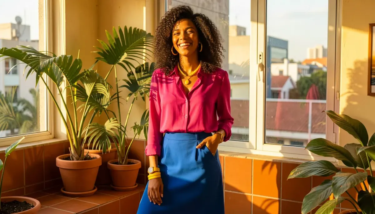 34 Ideias para Como Combinar Camisa Feminina Colorida no Bloco de Cores