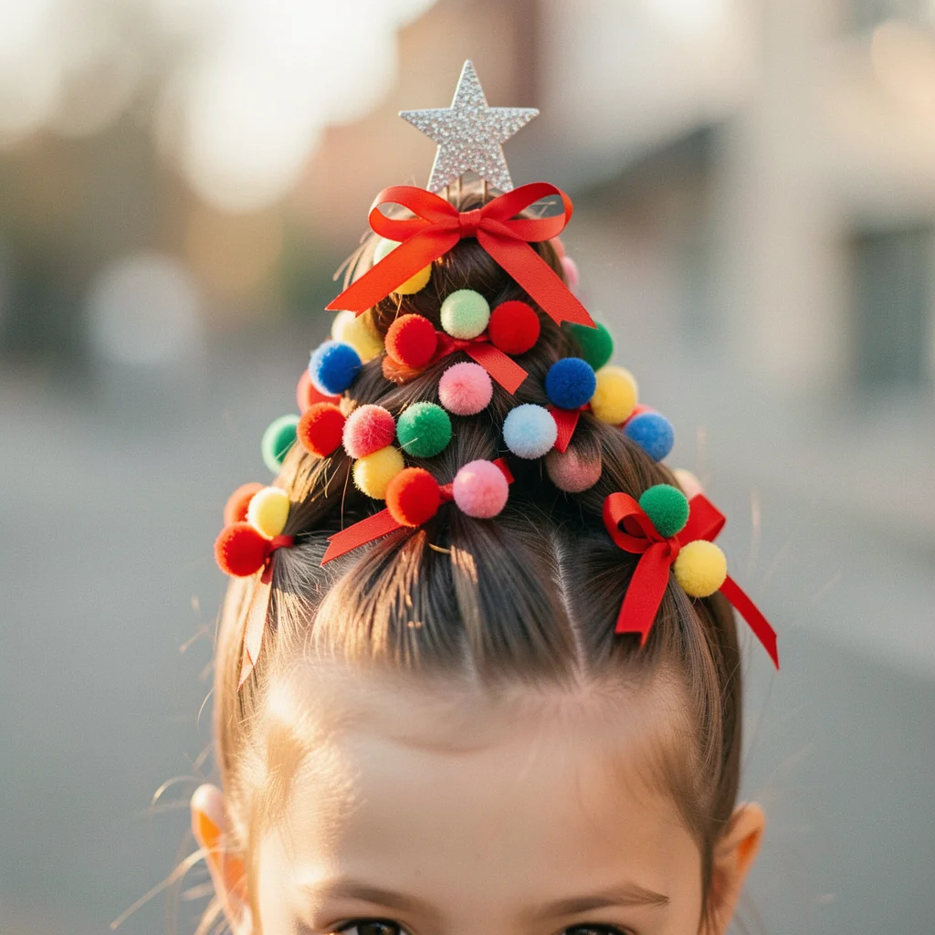 penteado infantil arvore de natal miolo 9