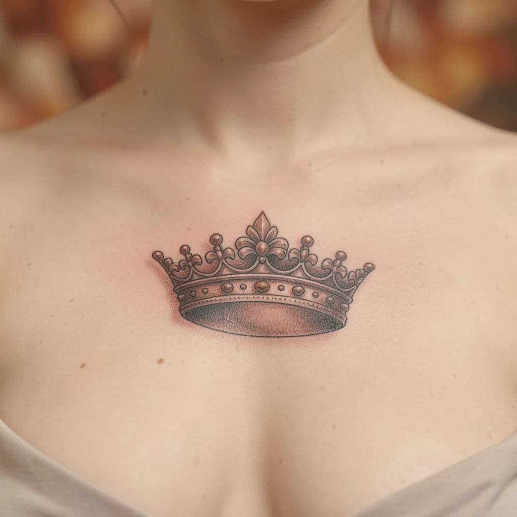 tatuagem coroa no meio do peito miolo 2