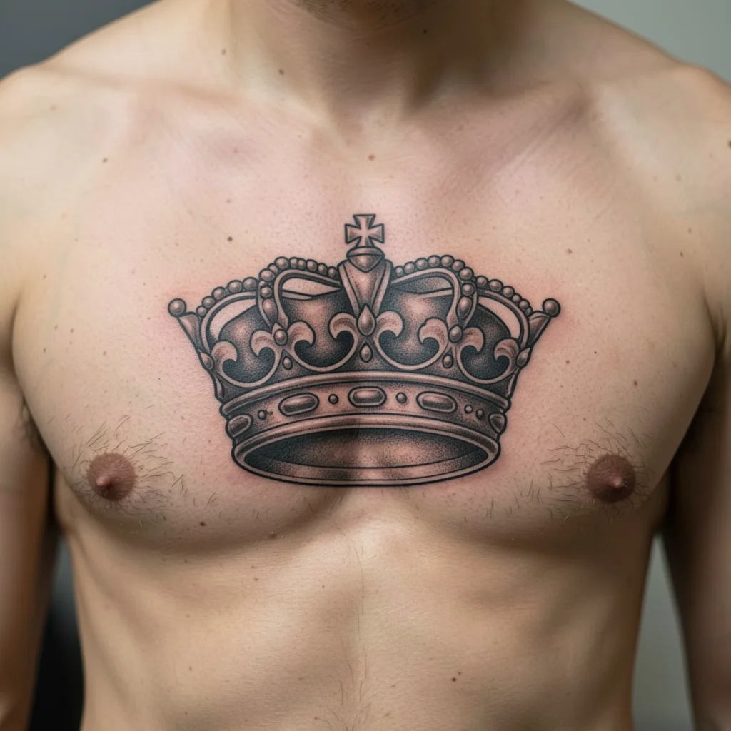 tatuagem coroa no meio do peito miolo 4