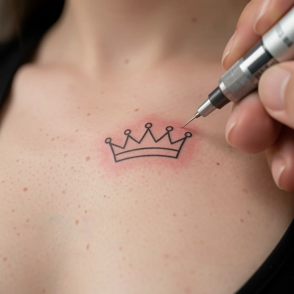 tatuagem coroa no meio do peito miolo 5
