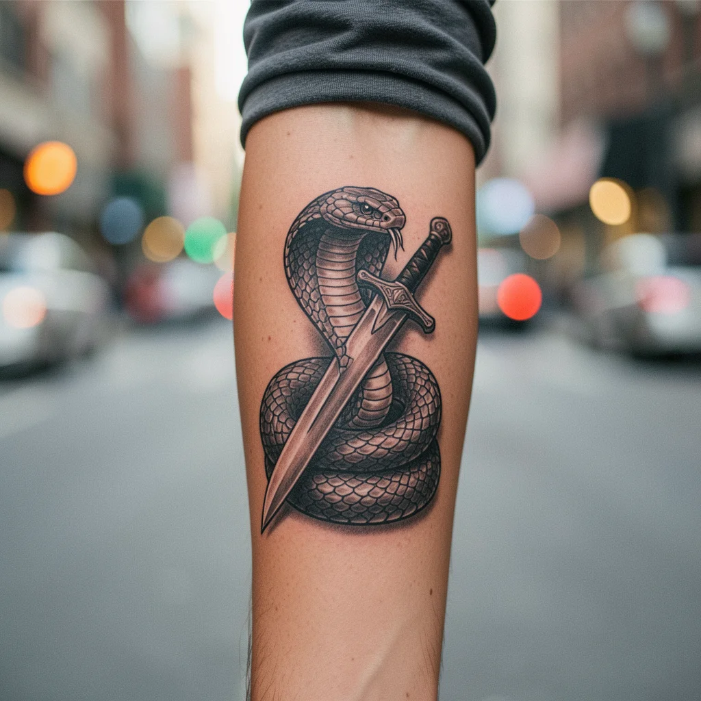 tatuagem de cobra na espada miolo 10
