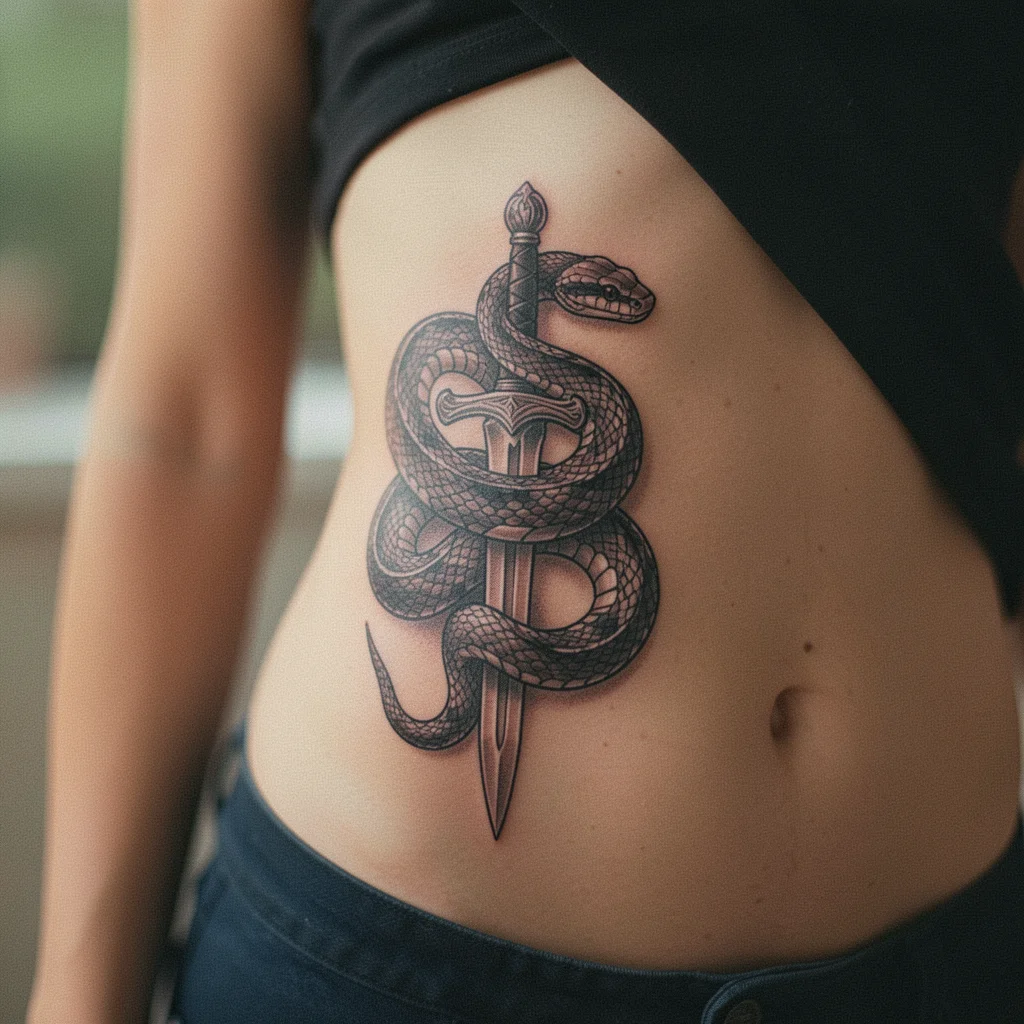 tatuagem de cobra na espada miolo 11