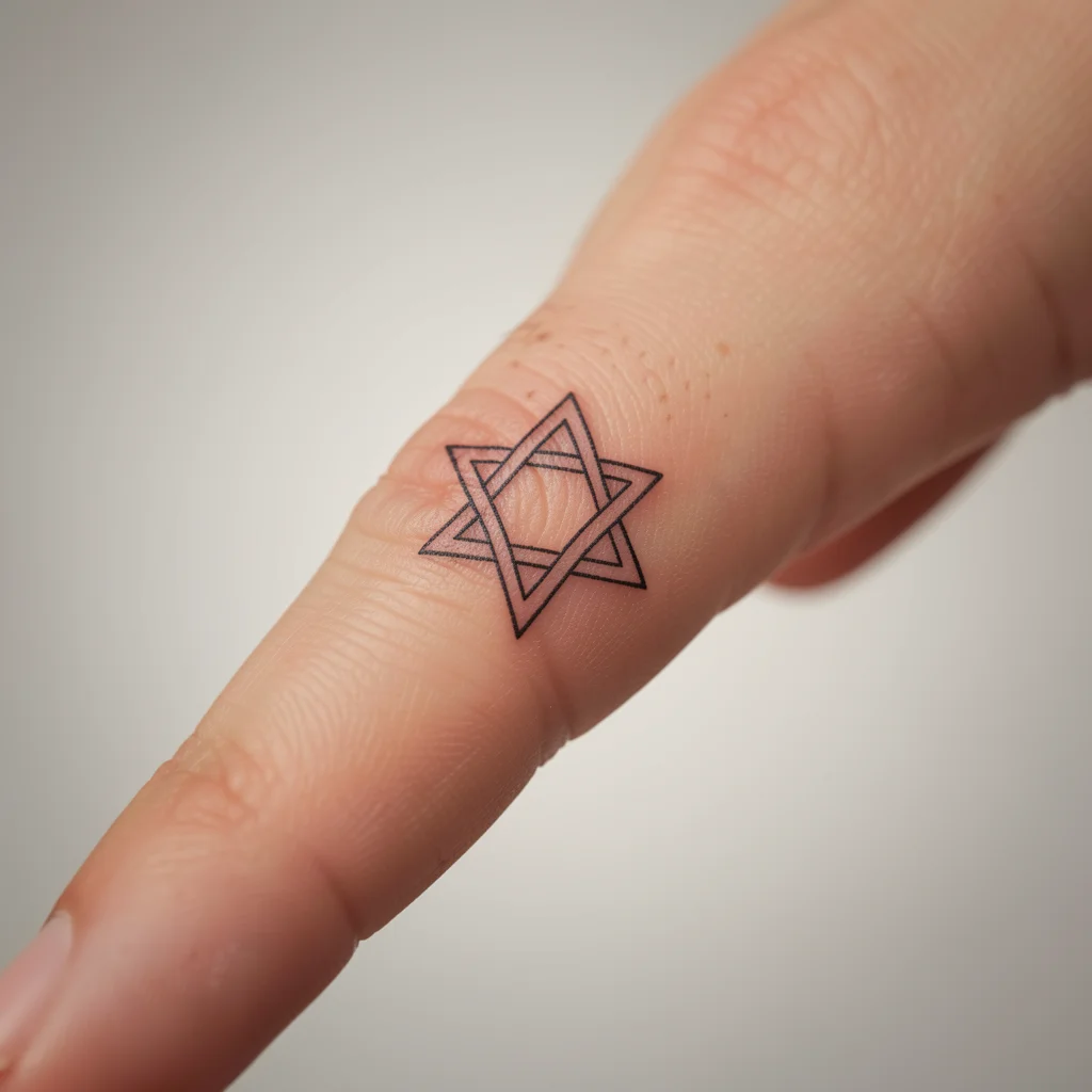 tatuagem estrela de davi dedo miolo 13