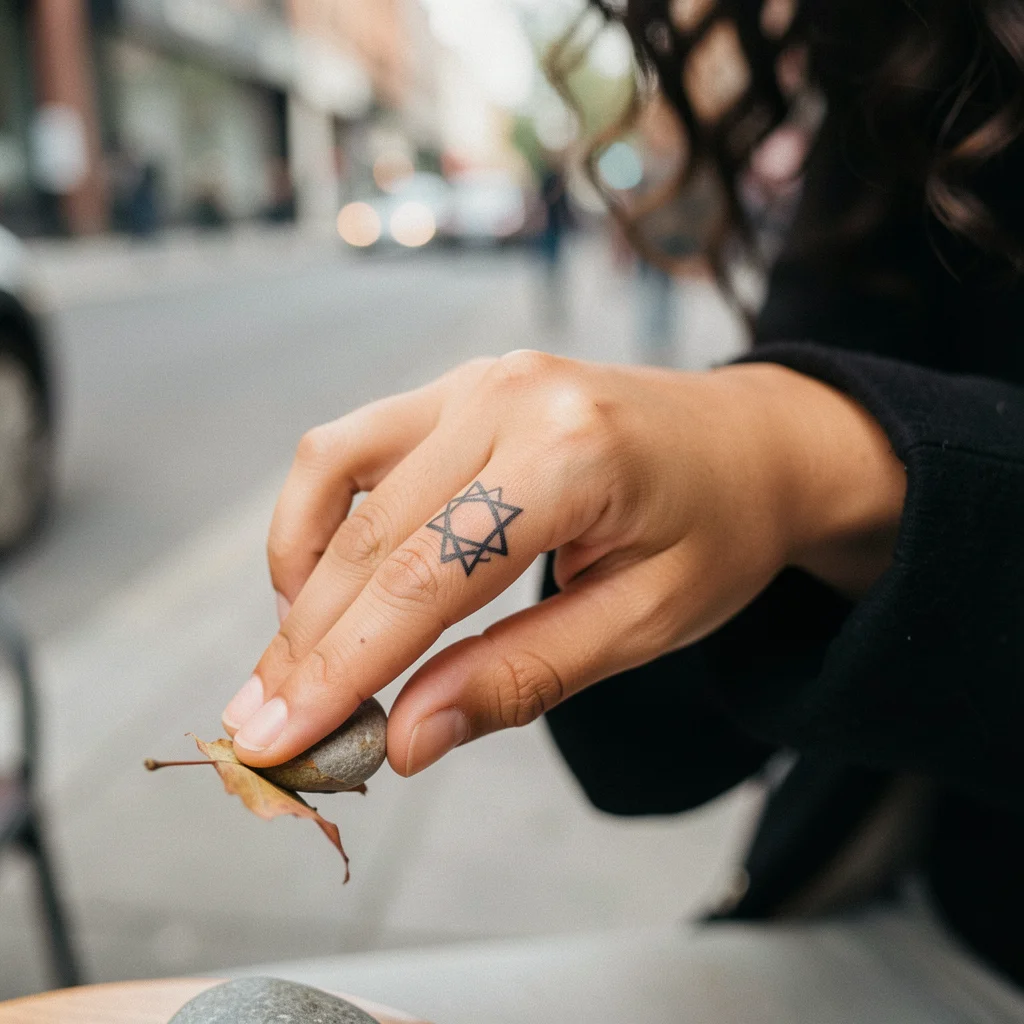 tatuagem estrela de davi dedo miolo 14