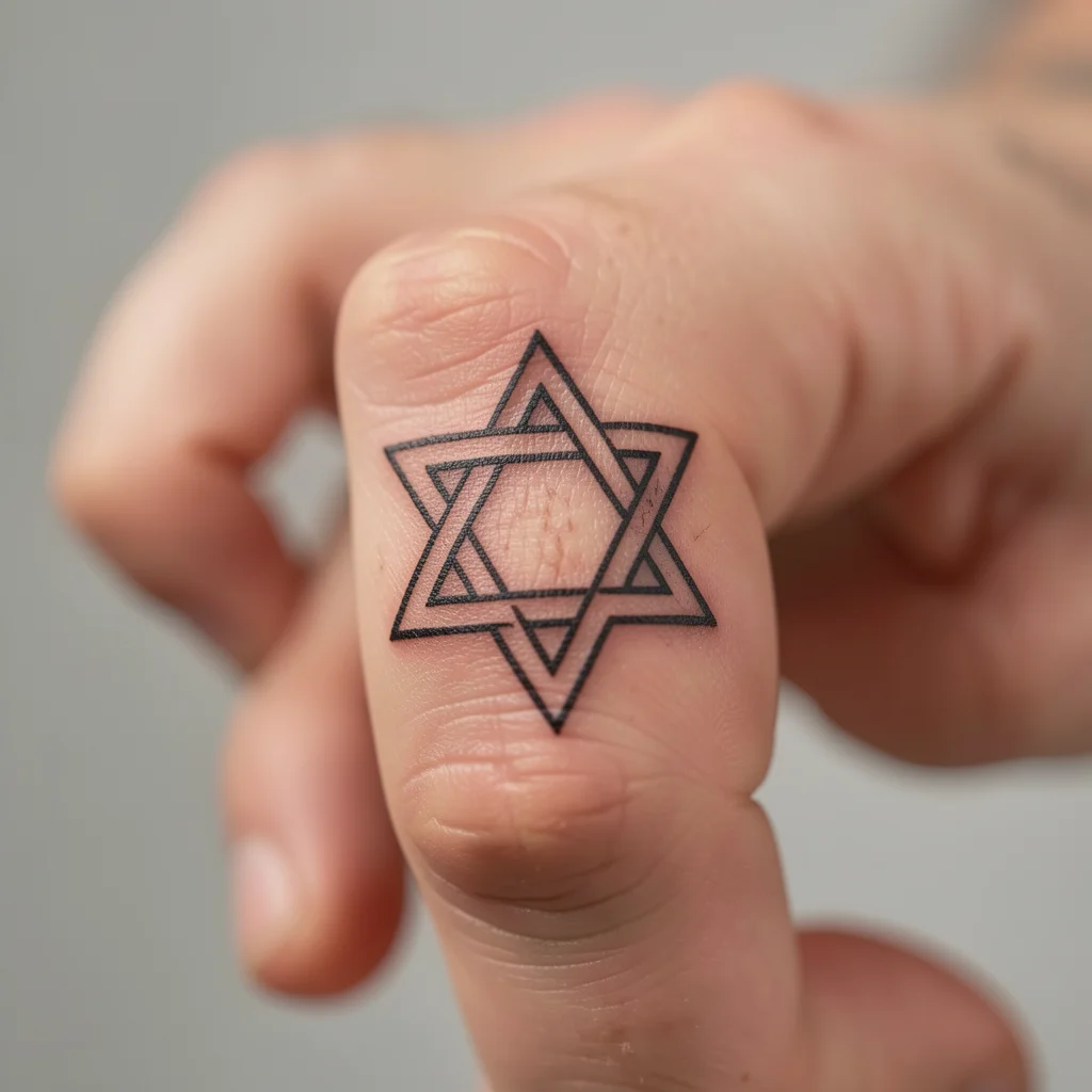 tatuagem estrela de davi dedo miolo 6
