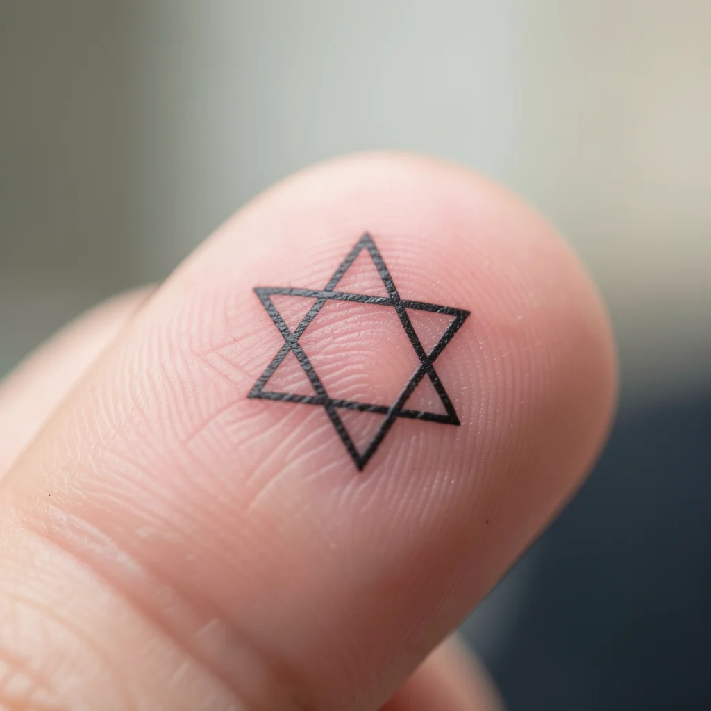 tatuagem estrela de davi dedo miolo 8