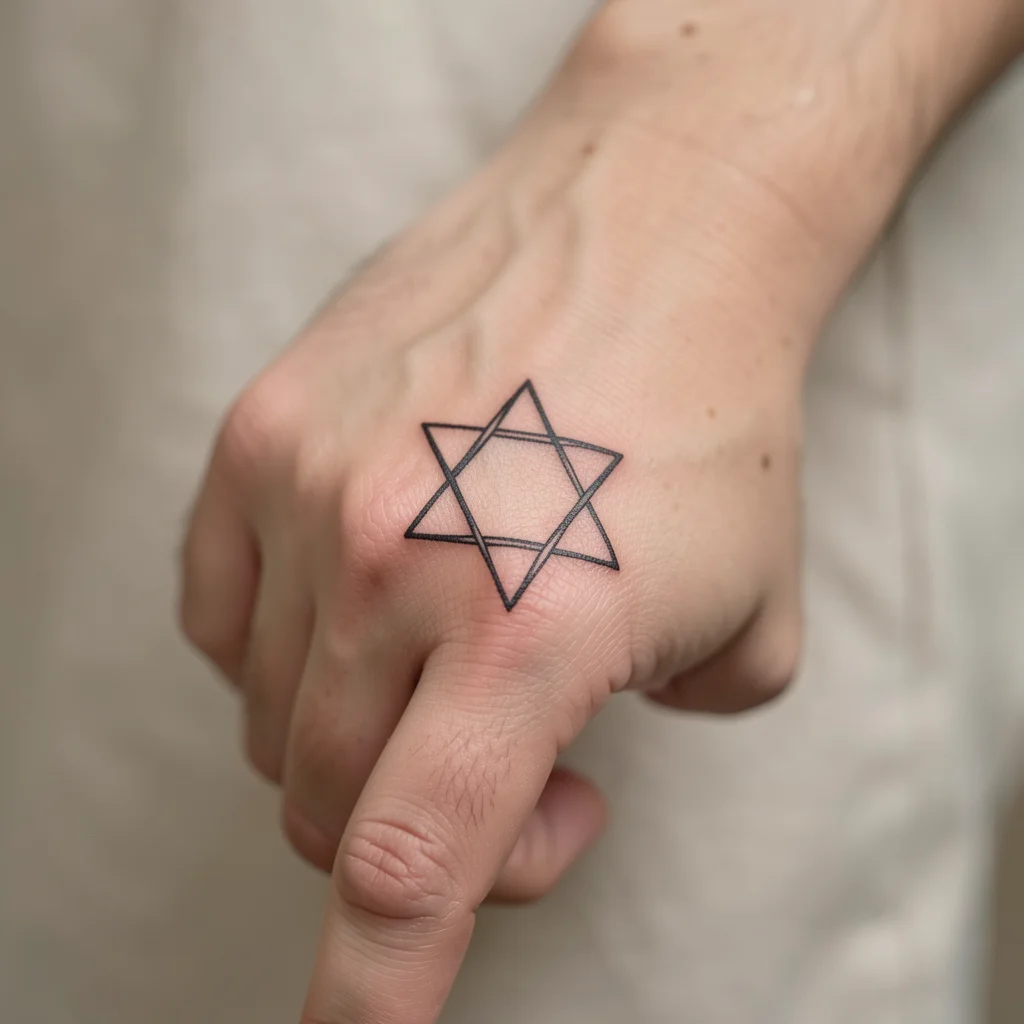 tatuagem estrela de davi dedo miolo 9