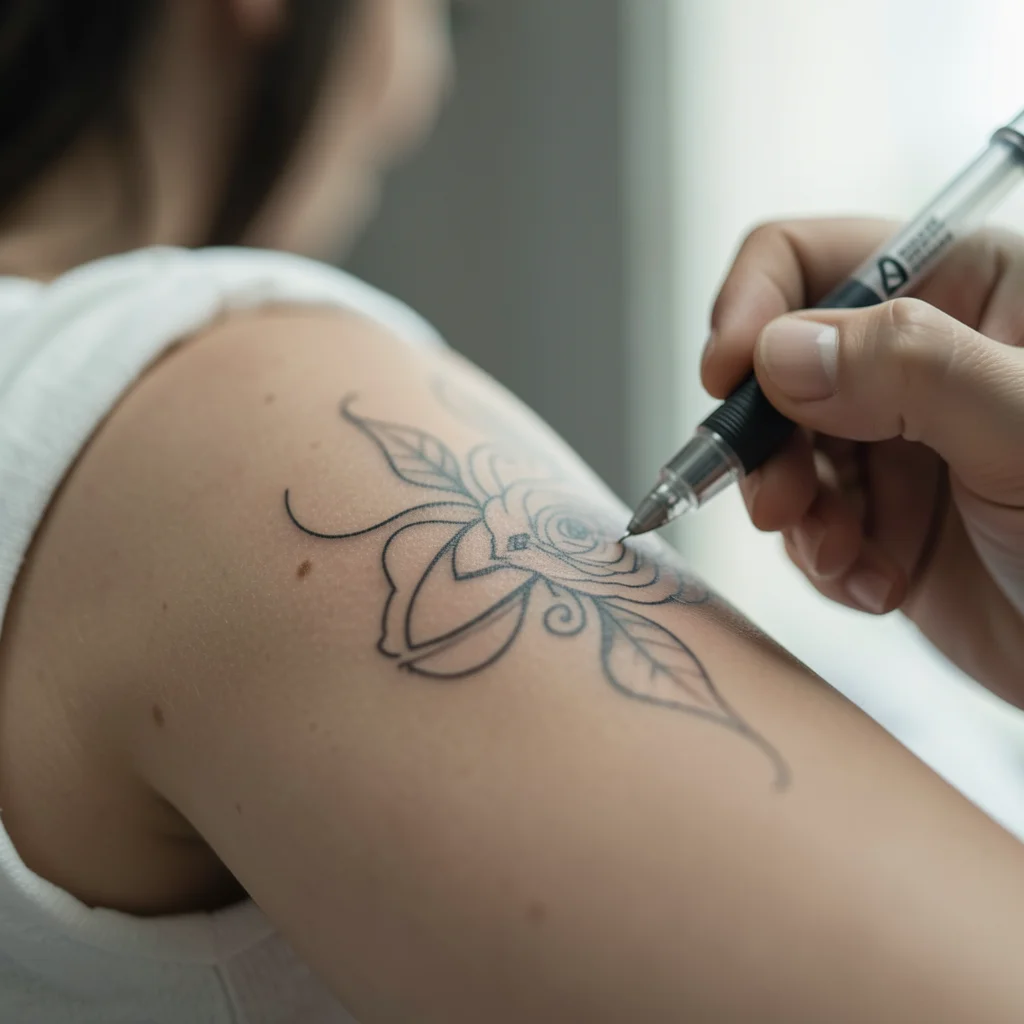 tatuagem no ombro feminina desenho miolo 10