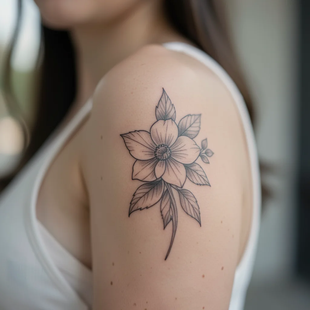 tatuagem no ombro feminina desenho miolo 11