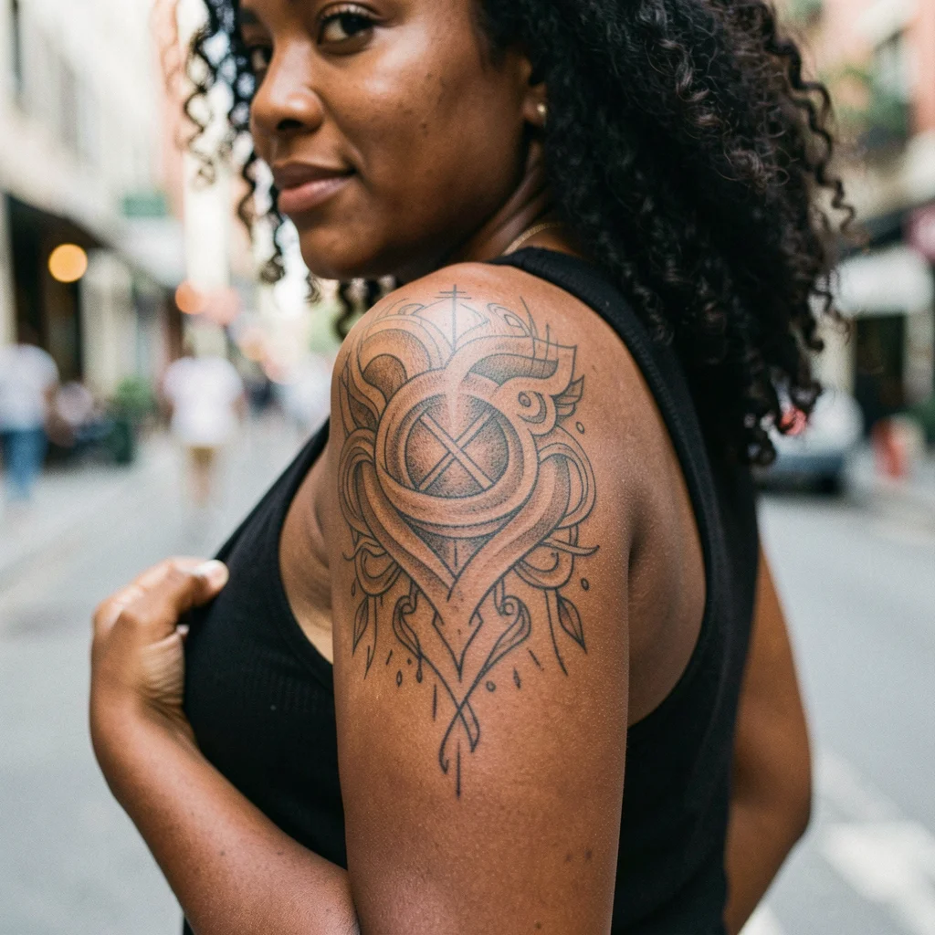 tatuagem no ombro feminina desenho miolo 12