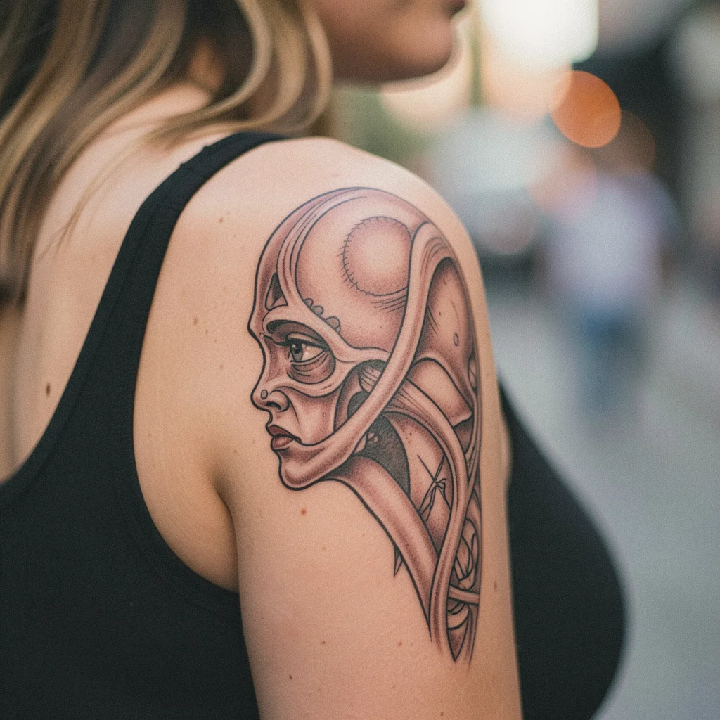 tatuagem no ombro feminina desenho miolo 14