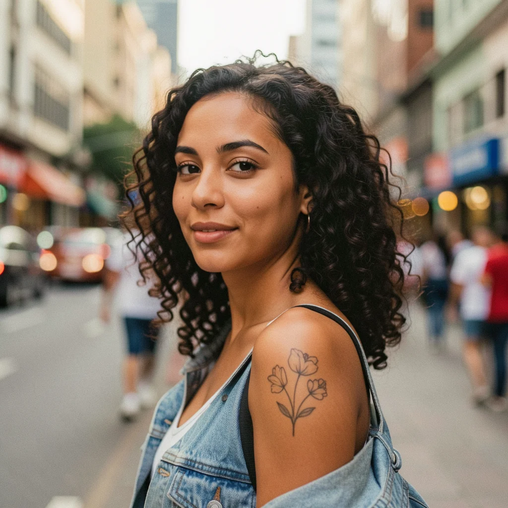 tatuagem no ombro feminina desenho miolo 3