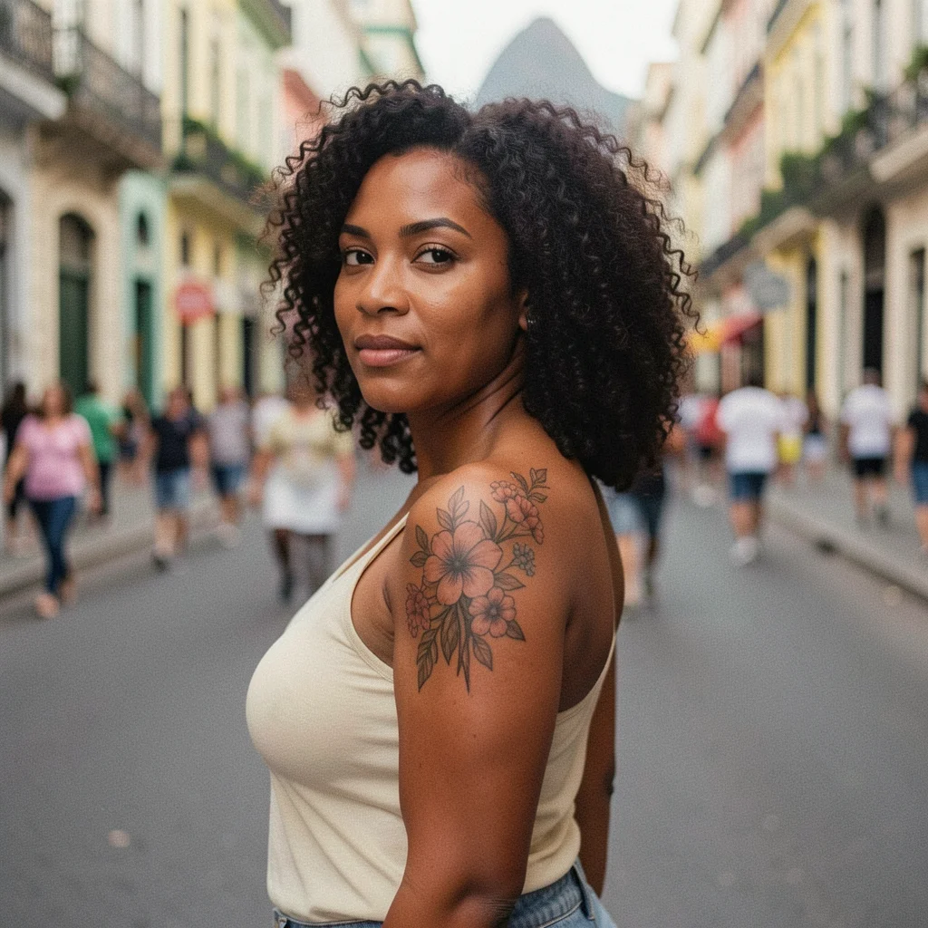 tatuagem no ombro feminina desenho miolo 5