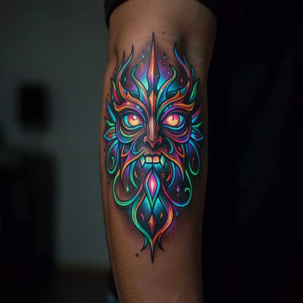 tatuagem que brilha no escuro valor miolo 1
