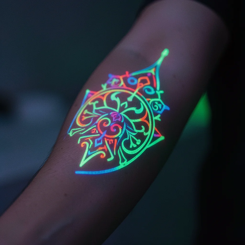 tatuagem que brilha no escuro valor miolo 2