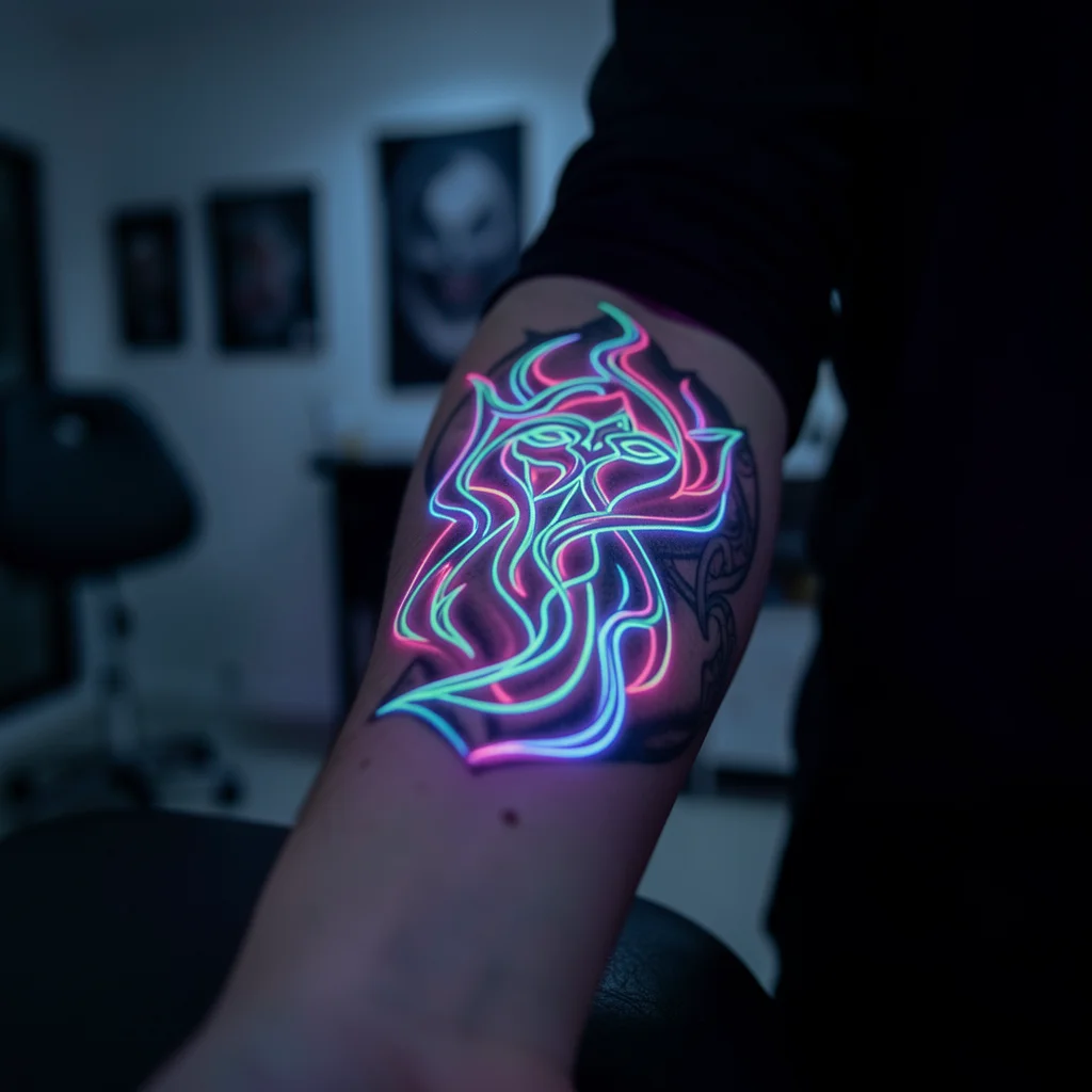 tatuagem que brilha no escuro valor miolo 4