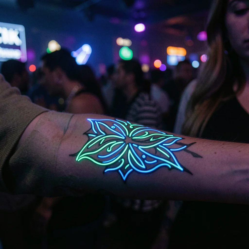tatuagem que brilha no escuro valor miolo 7
