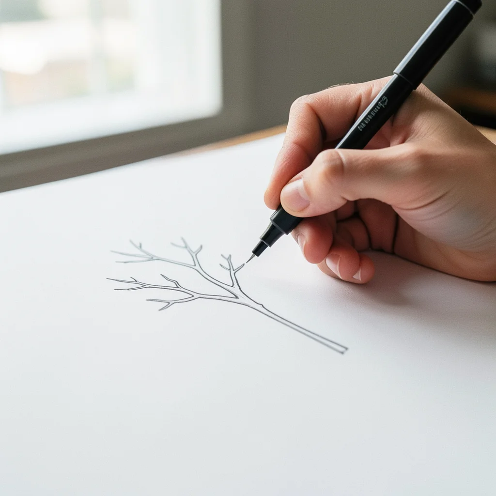tatuagem ramo sem pintar miolo 1