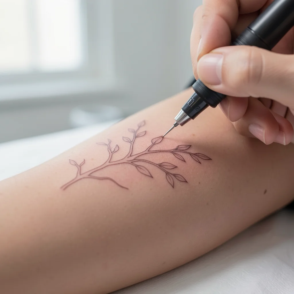 tatuagem ramo sem pintar miolo 7