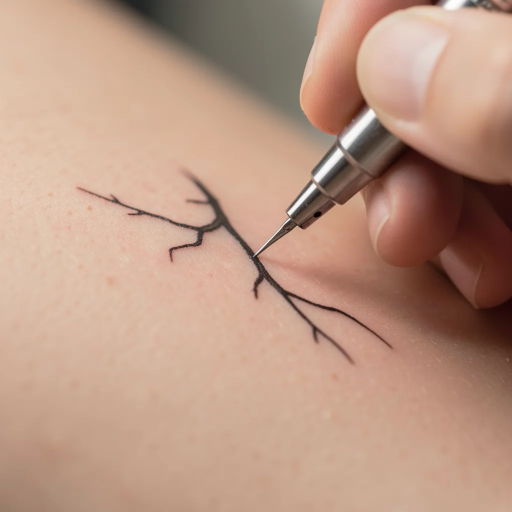 tatuagem ramo sem pintar miolo 8