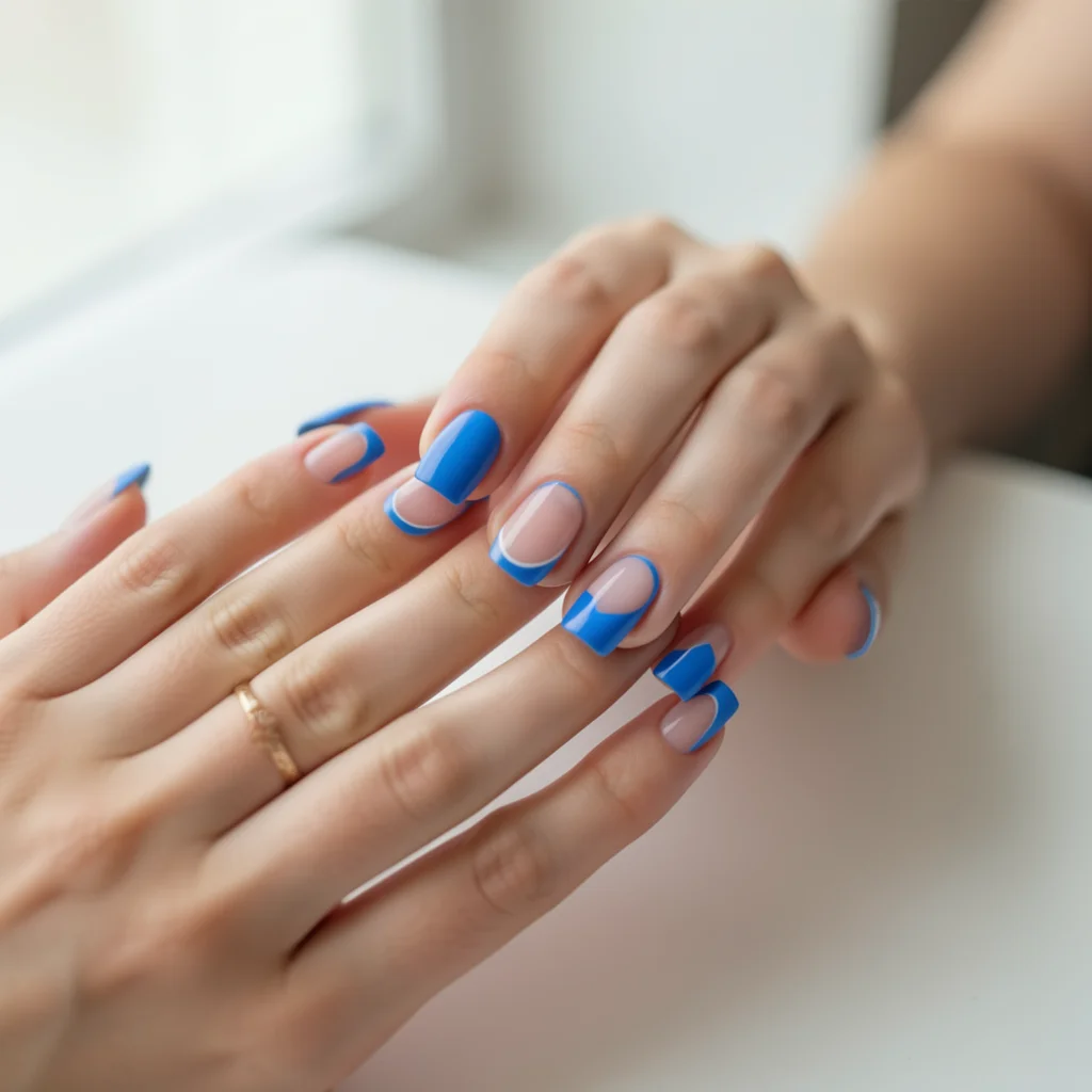unha decorada francesinha azul miolo 12