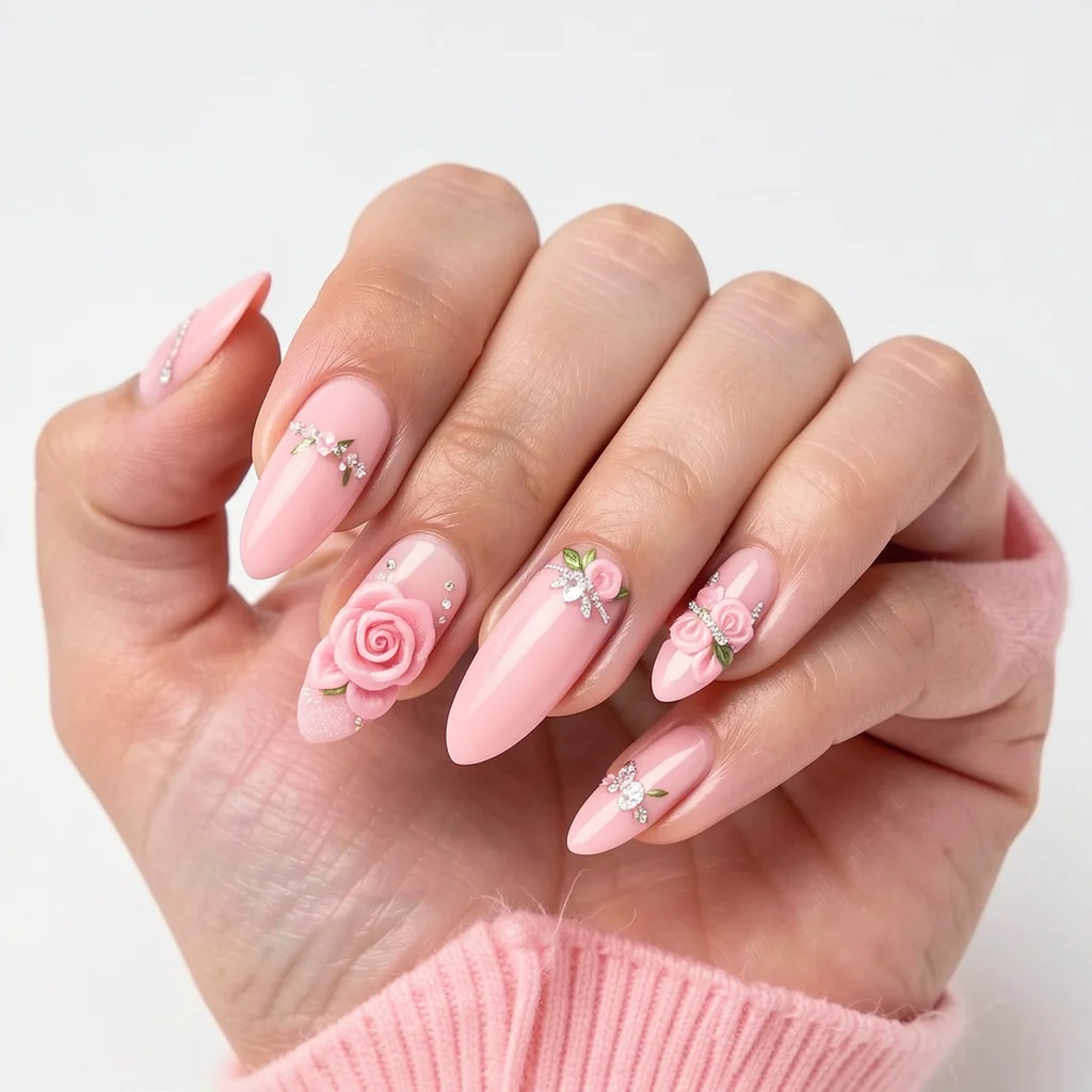 unha decorada rosa unha decorada rosa bebe 1