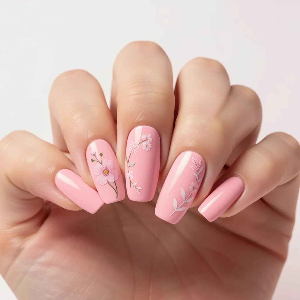unha decorada rosa unha decorada rosa minimalista 5