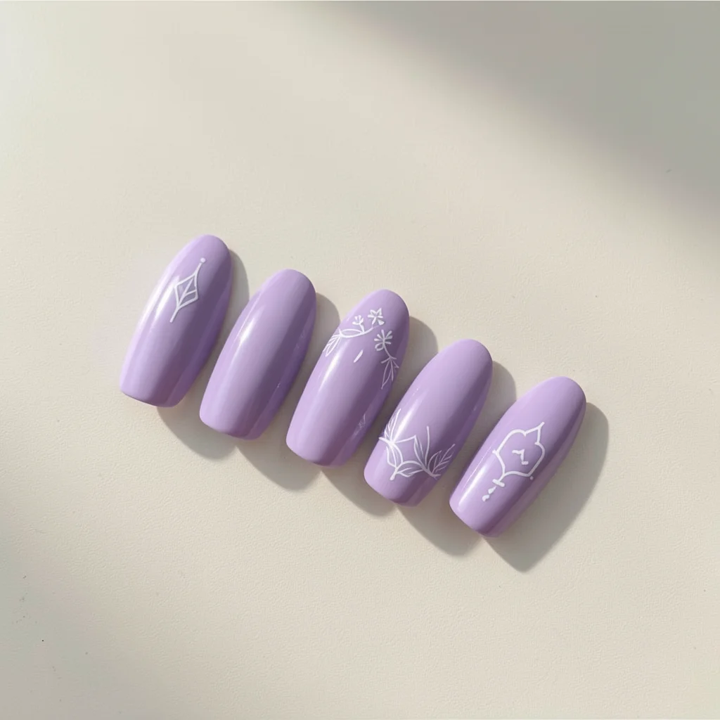 unha gel decorada lilas miolo 15