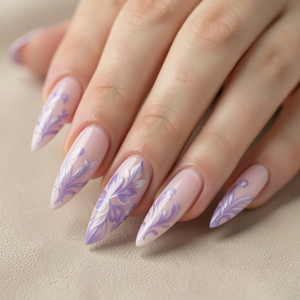 unha gel decorada lilas miolo 7