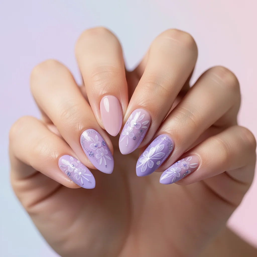 unha gel decorada lilas miolo 9
