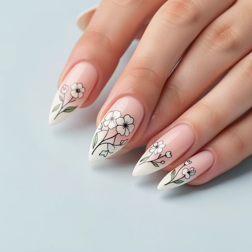 unha stiletto curta decorada miolo 9