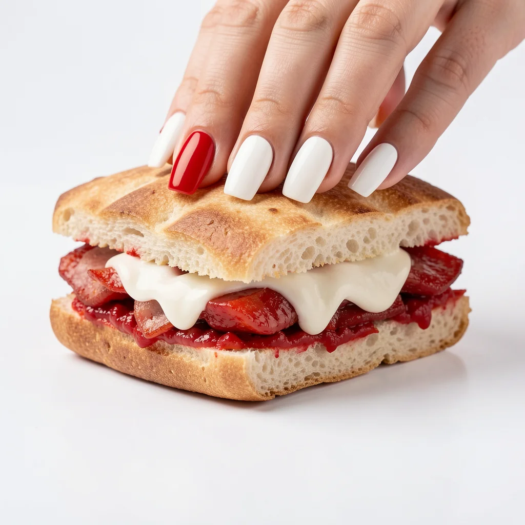 unha vermelha e branca francesinha vermelha e branca 4 1