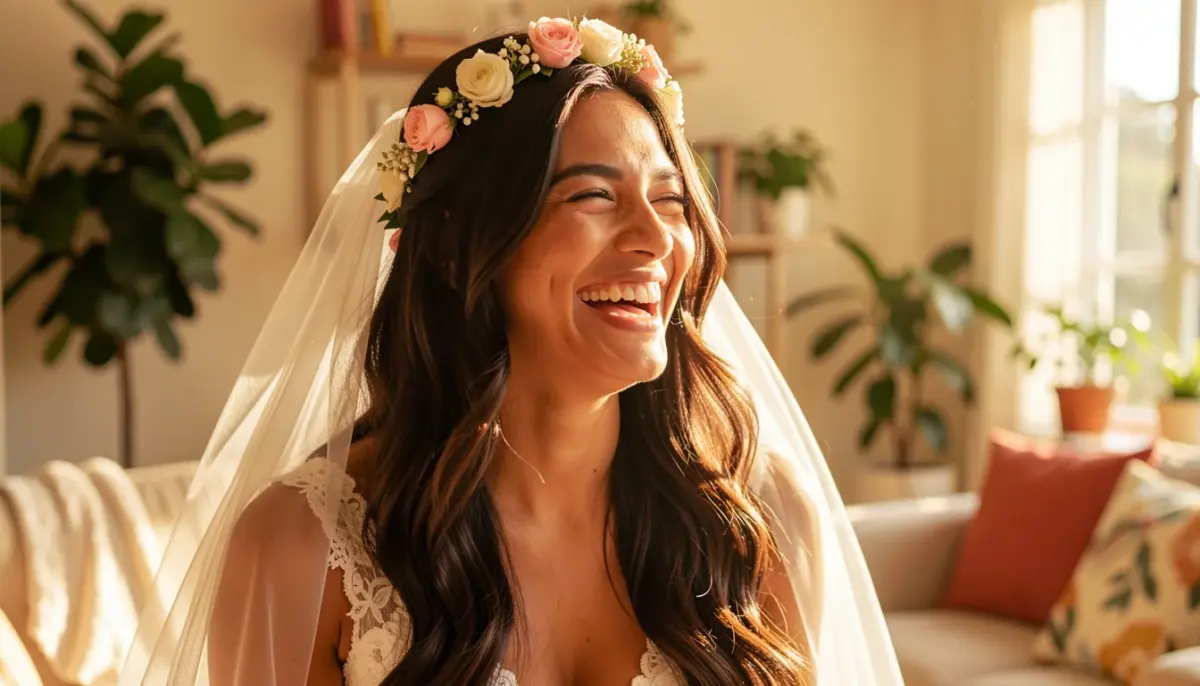 33 Ideias de Como Usar Véu e Grinalda no Cabelo Solto Sem Medo de Cair