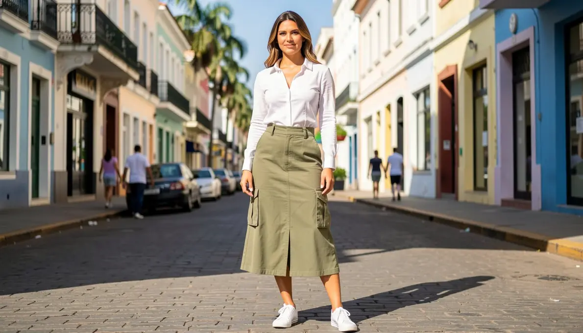 33 Ideias de Saia Cargo para Mulheres Altas Como Combinar e Alongar a Silhueta