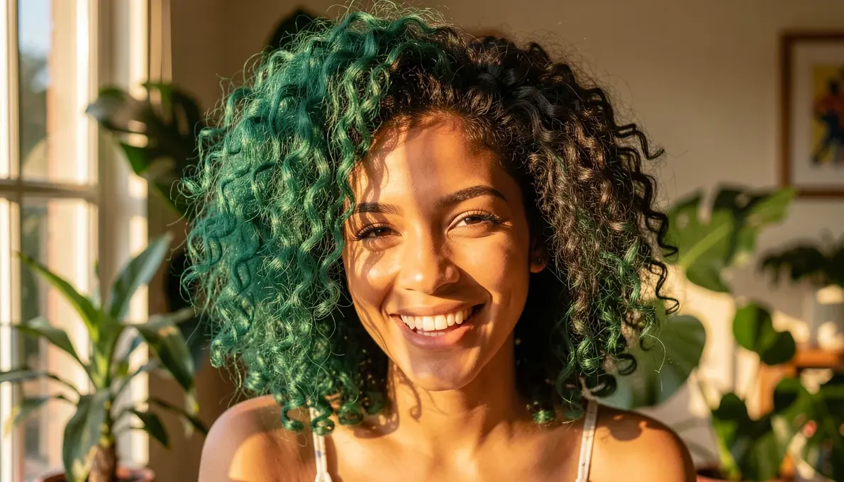 33 Ideias de Verde Esmeralda em Cabelo Cacheado: Como Usar