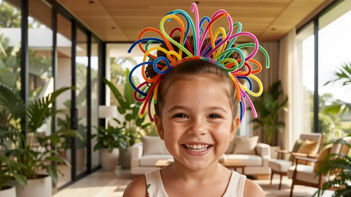 Cabelo maluco infantil: como fazer penteados divertidos com materiais simples