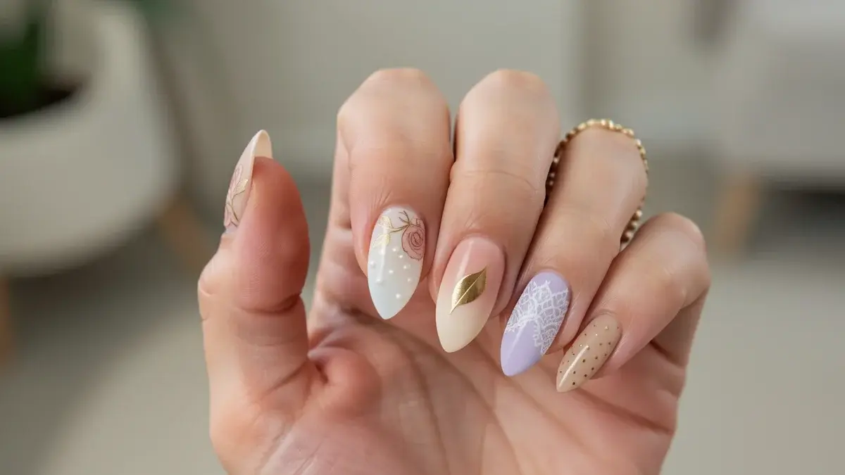 Unha Decorada Amendoada Delicada: 30 Ideias Lindas e Elegantes