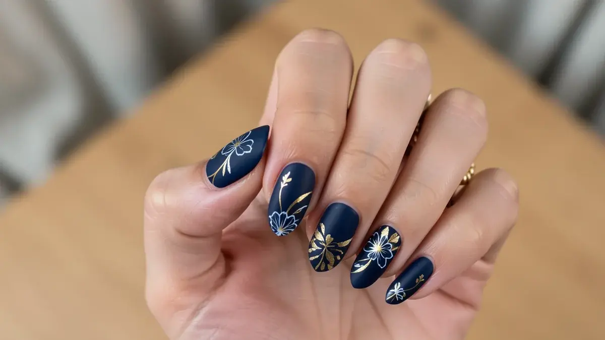 Unha Decorada Azul Escuro: Inspire-se com Fotos e Passo a Passo