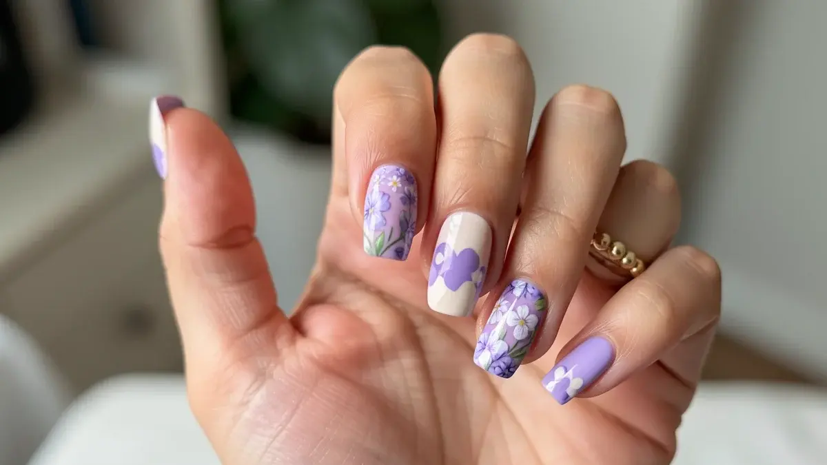Unha Decorada Lilas Amendoada: 5 Ideias e Tutorial Passo a Passo